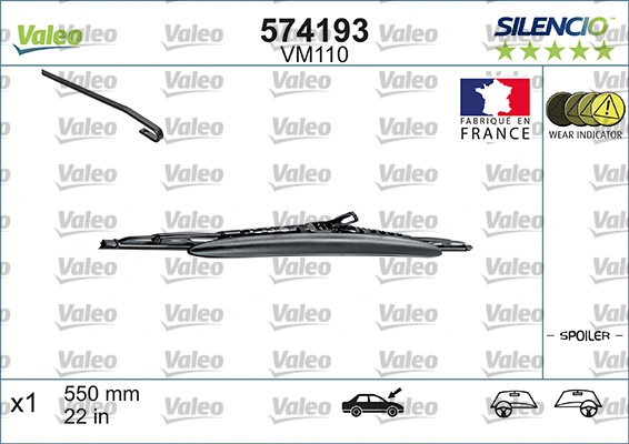 Limpiaparabrisas delantera copiloto VALEO 574193