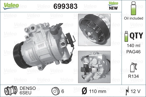Compresor ac VALEO 699383 precio, desde 226,58 EUR