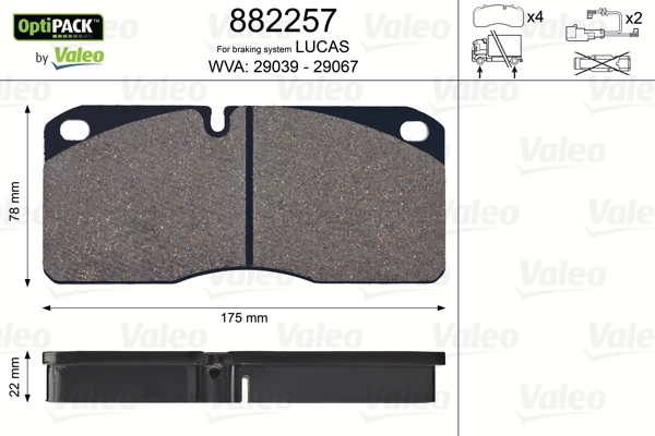 Pastillas de freno 1906402 Iveco