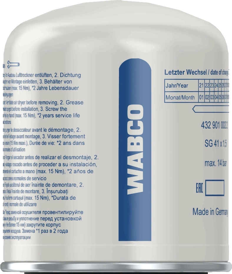 Comprar 4329010022 Wabco Filtro del desecador de aire (separador de agua y aceite) (camión)