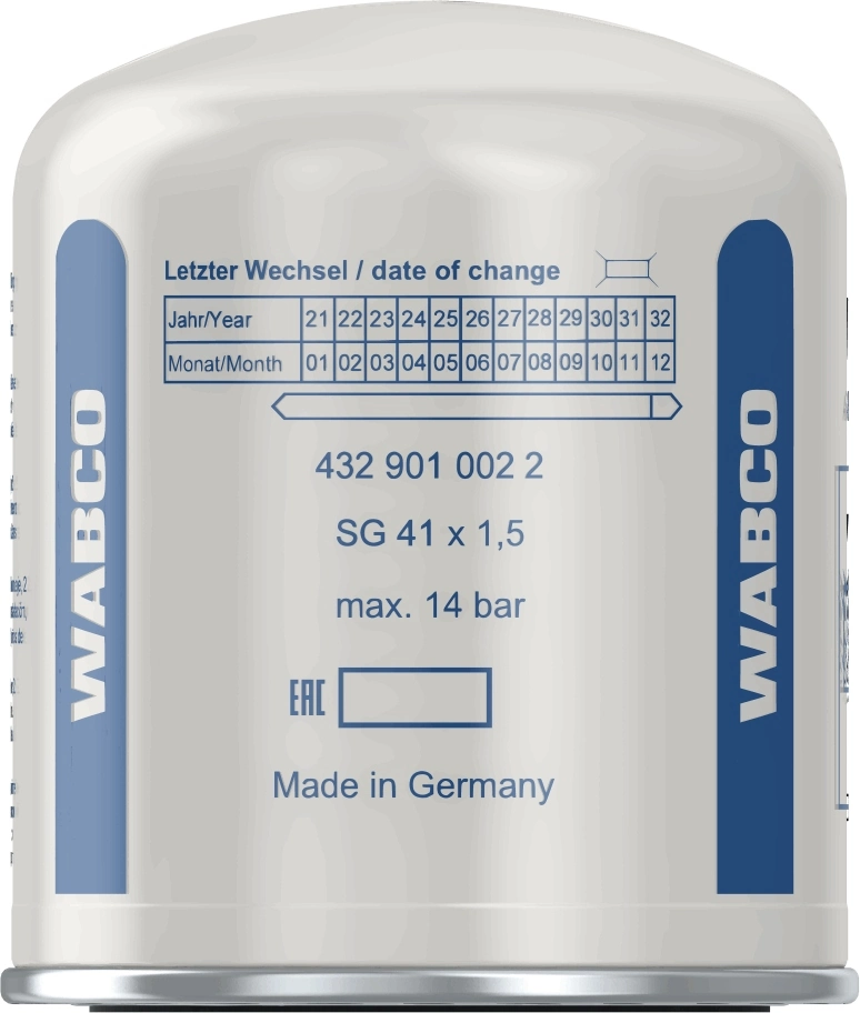 Filtro del desecador de aire (separador de agua y aceite) (camión) 4329010022 Wabco