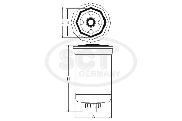 ST302 SCT Filtro de gasolina
