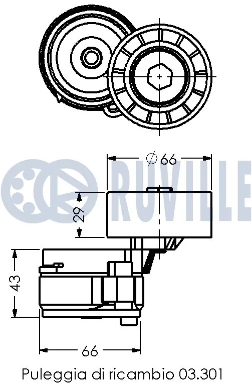 541063 Ruville Tensor de correa de alternador