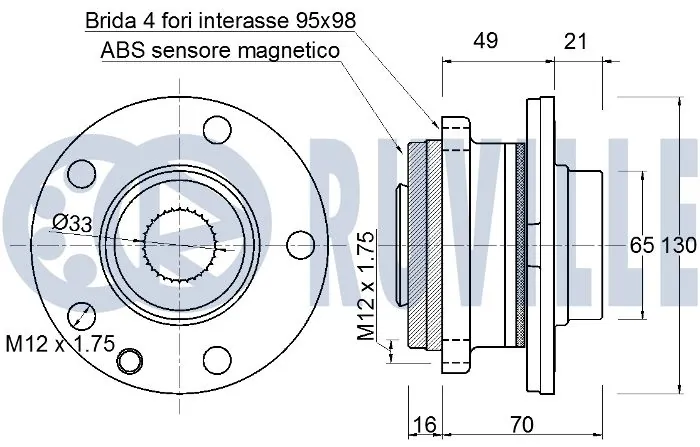 Buje de rueda delantero Fiat/Alfa/Lancia K04779869AA precio, desde 104,94 EUR