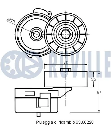 541022 Ruville Tensor de correa de alternador