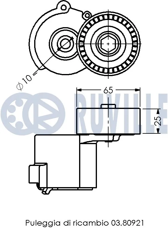 Polea tensora correa poli V 55282321 Chrysler