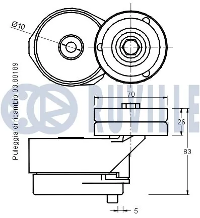 540937 Ruville Tensor de correa de alternador