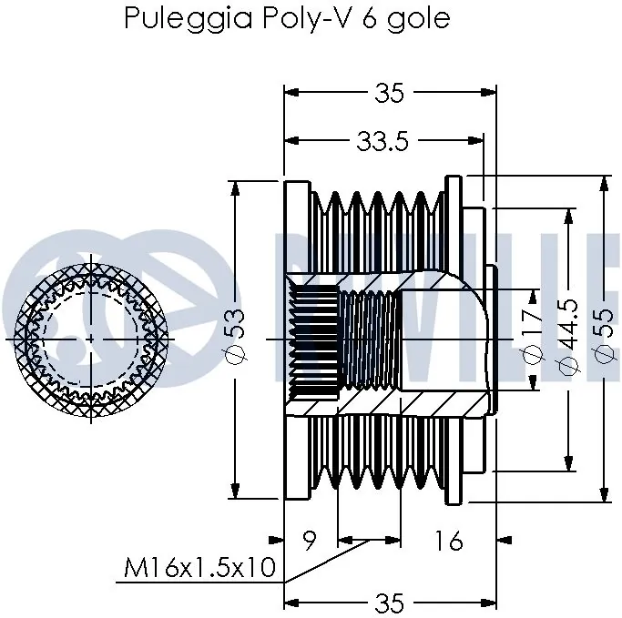 541039 Ruville Rueda libre alternador 
