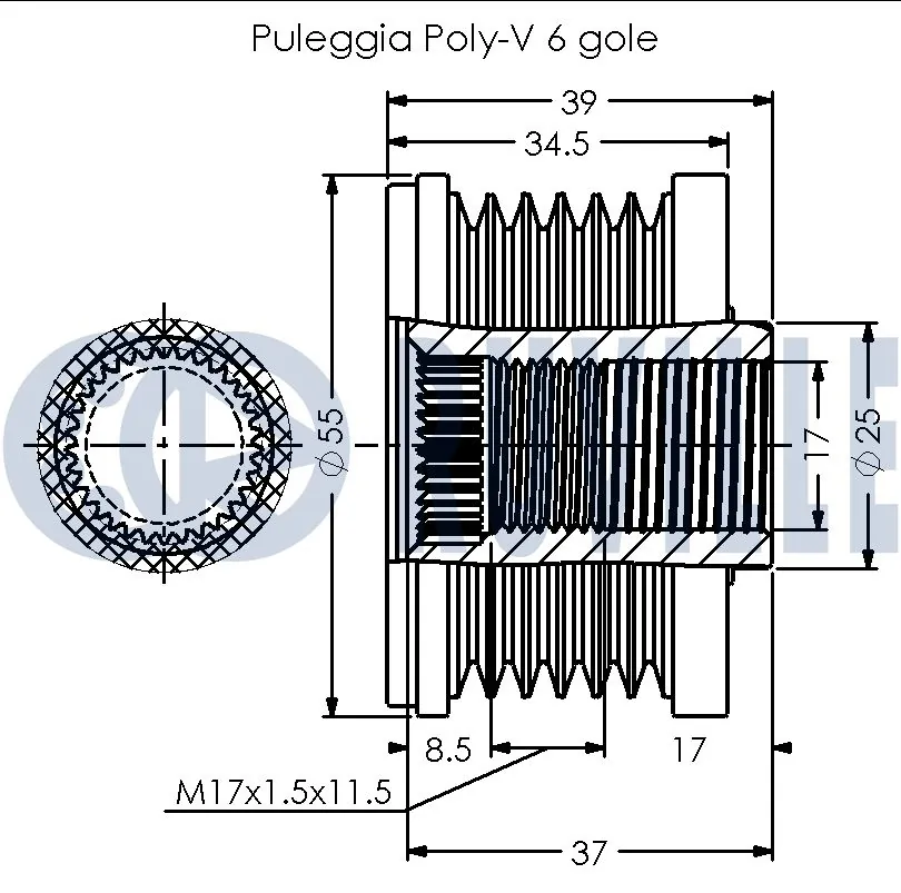 542524 Ruville Rueda libre alternador 