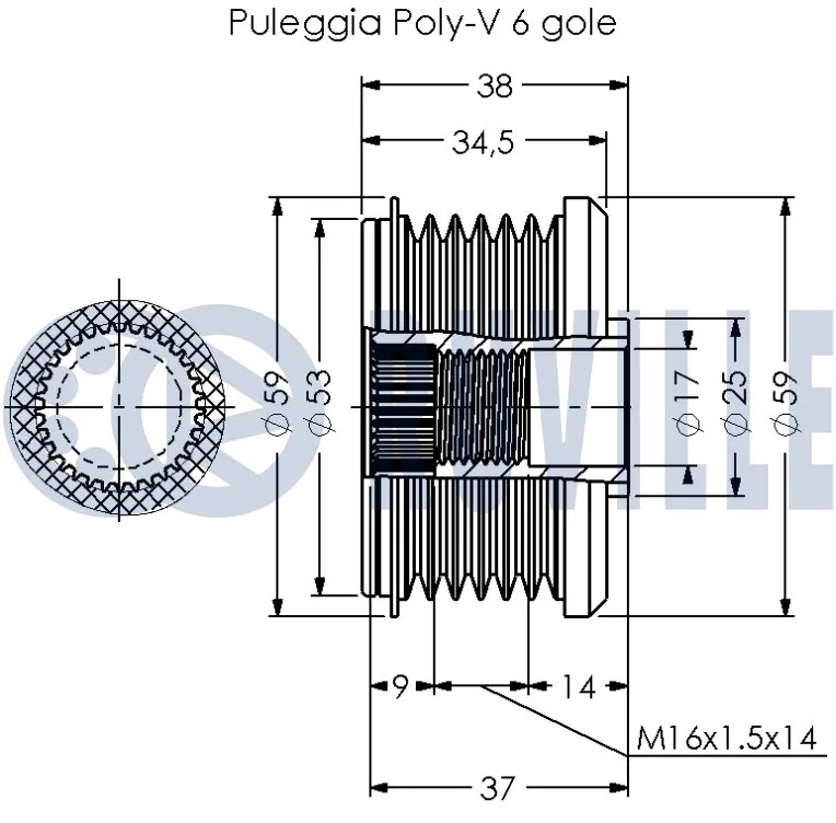 542352 Ruville Rueda libre alternador 