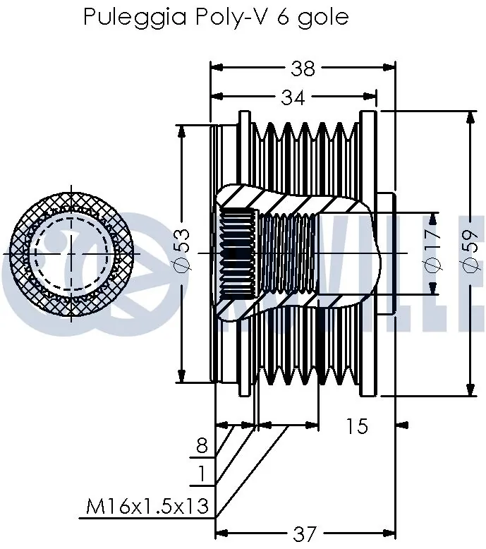 542380 Ruville Rueda libre alternador 