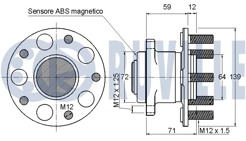 Cojinete de rueda V251830 VEMO/Vaico