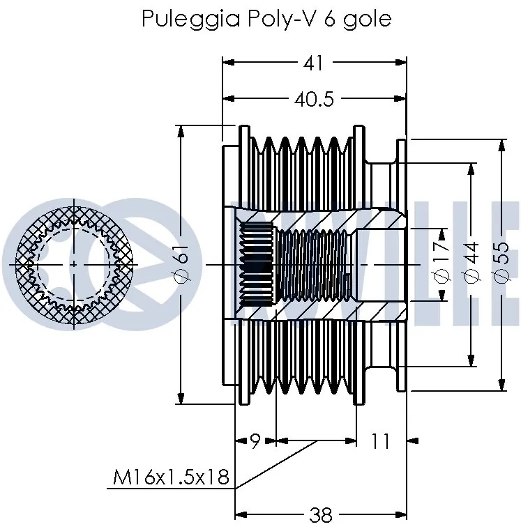 541035 Ruville Rueda libre alternador 