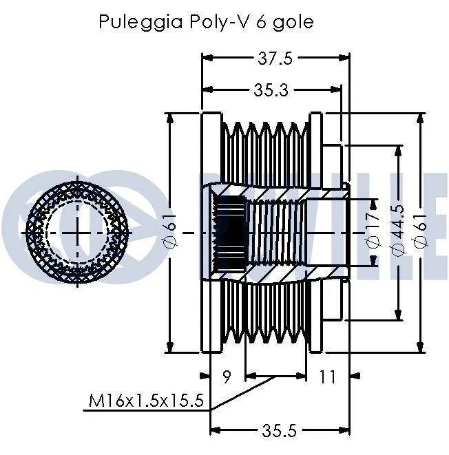 542508 Ruville Rueda libre alternador 