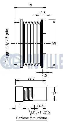 542135 Ruville Rueda libre alternador 