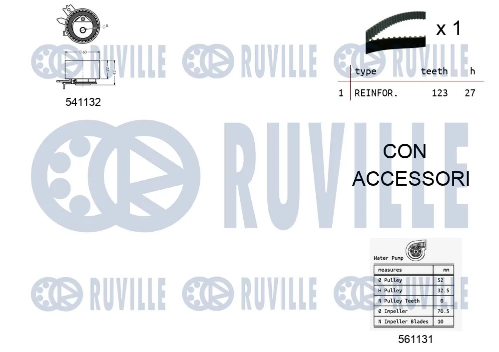 5500551 Ruville Kit correa de distribución