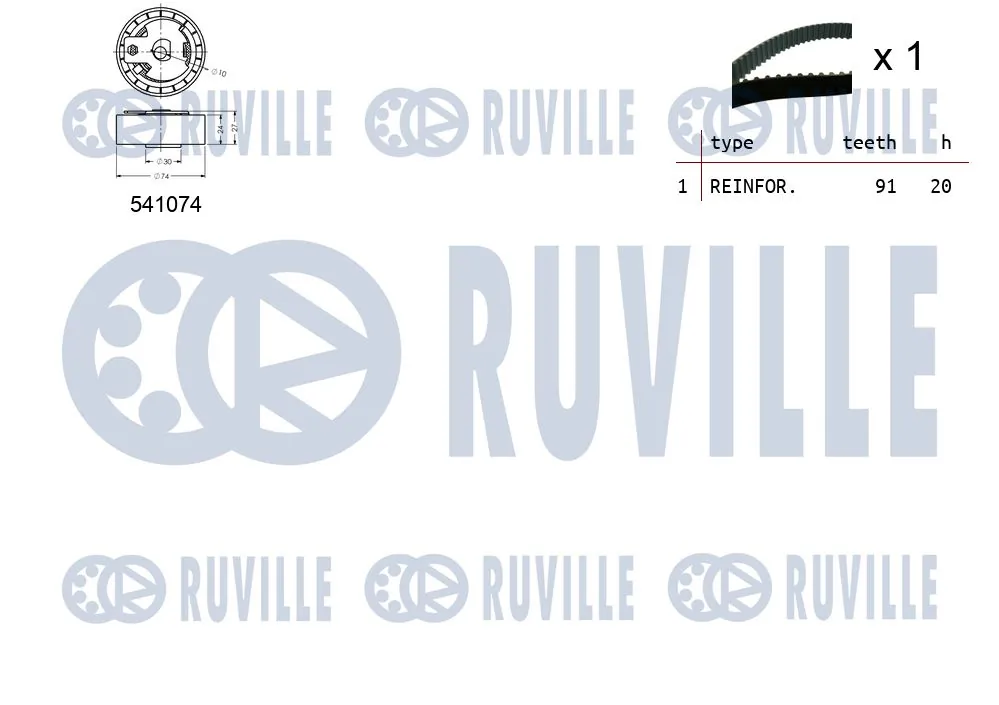 550054 Ruville Kit correa de distribución