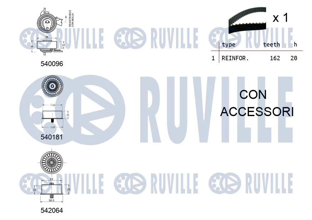 550317 Ruville Kit correa de distribución
