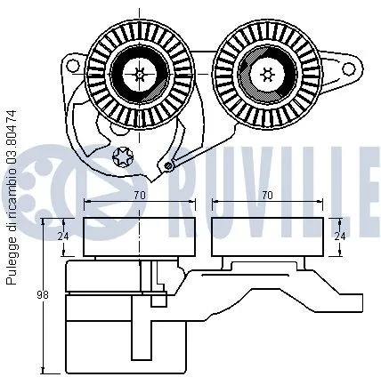 Polea tensora para Volvo XC70 CROSS COUNTRY SZ, LZ