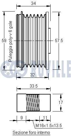541547 Ruville Rueda libre alternador 