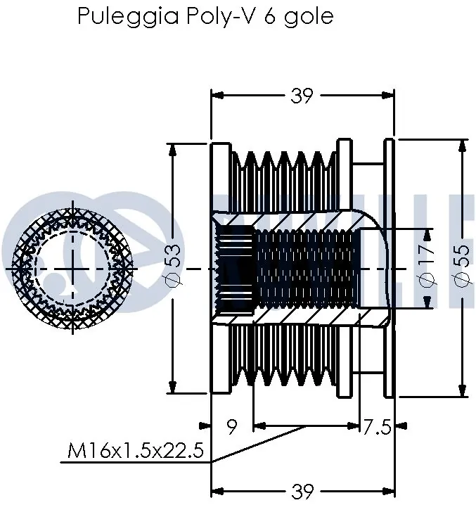 541038 Ruville Rueda libre alternador 