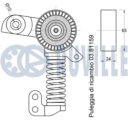 542821 Ruville Tensor de correa de alternador