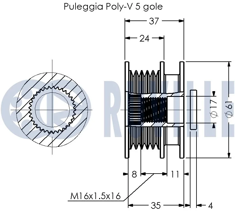 541702 Ruville Rueda libre alternador 