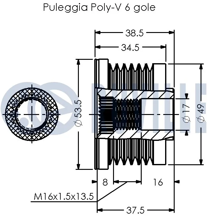 541085 Ruville Rueda libre alternador 