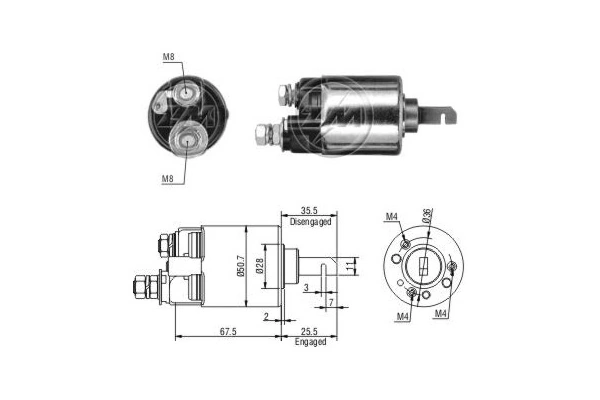 Solenoide de arranque para Honda Accord CA4, CA5