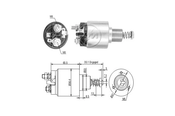 Solenoide de arranque para Volkswagen Transporter 24, 25, 251