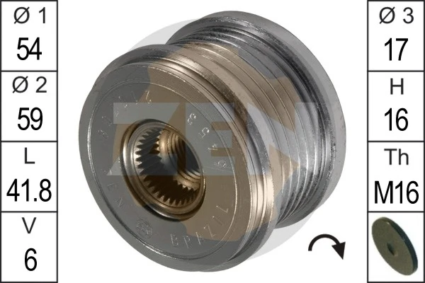 Polea de alternador para Ford Fiesta V (JH, JD)