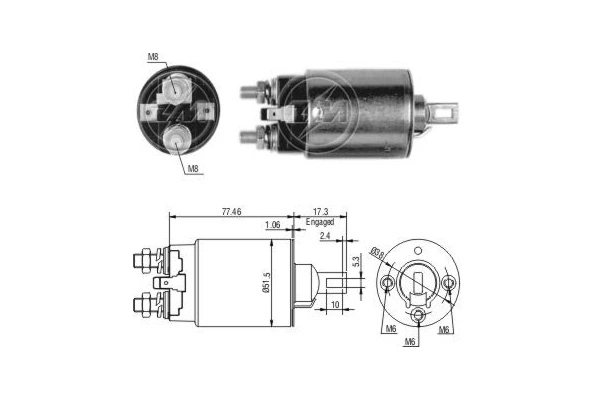 Solenoide de arranque para Mitsubishi Eclipse D22A, D27A