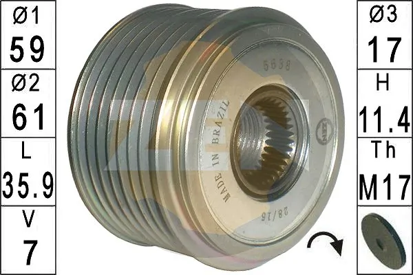 Polea de alternador para Ford Transit  (V184/5)