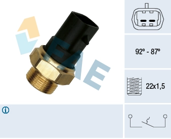 Sensor, temperatura del refrigerante (encendido el ventilador del radiador) Opel Omega 25, 26, 27