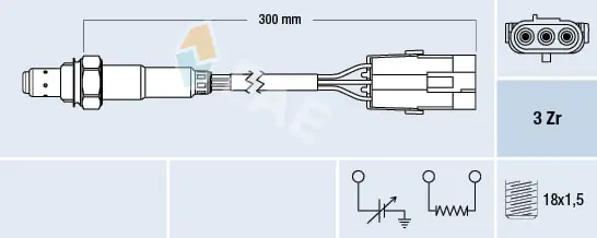 Sensor de oxígeno previo al catalizador 0258003086 Renault (RVI)