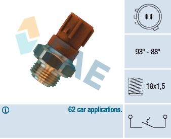 Sensor, temperatura del refrigerante (encendido el ventilador del radiador) Honda Civic 6 EJ9, EK3/4