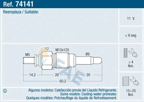 Bujía de precalentamiento Lucas HDS231
