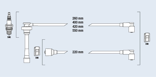 Cables de alta tensión, juego Mitsubishi L 200 (1996-2007)