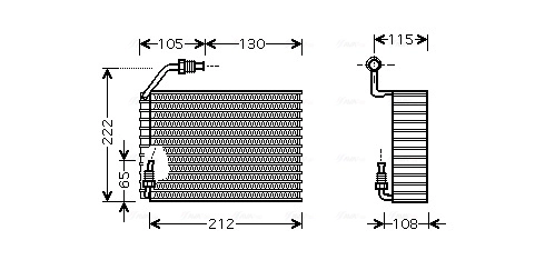 Evaporador de aire acondicionado para Fiat Ducato 230L
