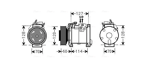 Compresor de aire acondicionado para Chrysler Voyager RG, RS