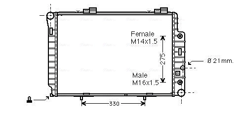 Radiador de água para Mercedes C  (W202)