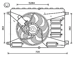 Ventilador (rodete +motor) refrigeración del motor con electromotor completo  Ford Kuga I (CBV)