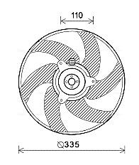 Ventilador (rodete +motor) refrigeración del motor con electromotor completo  Peugeot 406  (8E, F)
