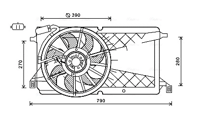 Ventilador del motor para Ford Focus DA, HCP, DP