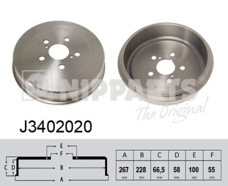 Tambor de freno trasero para Toyota Avensis  (T22)