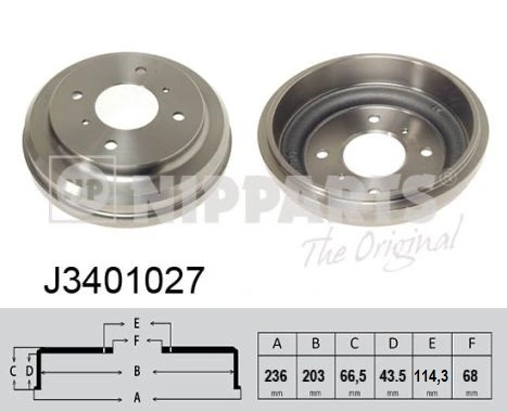 Tambor de freno trasero para Nissan Almera II (N16)