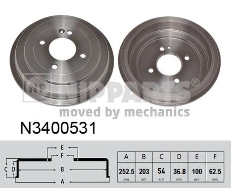 Tambor de freno trasero para Hyundai I20  (GB)