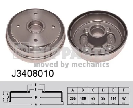 Tambor de freno trasero Suzuki Alto III (EF)