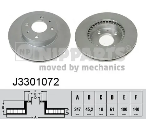 Disco de freno delantero Nissan Sunny III