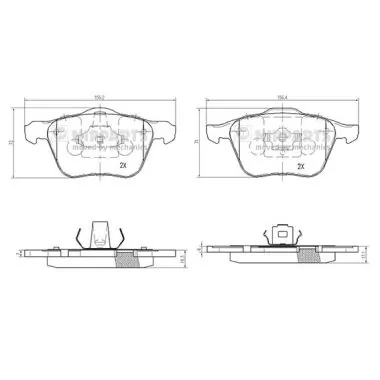 Pastillas delanteras para Volvo V40  525, 526